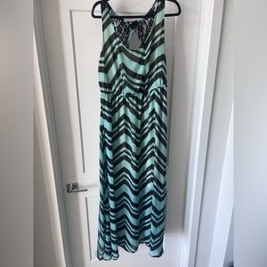Forever 21 Plus Maxi Dress light blue/mint and black size 2x
